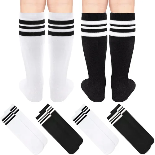 Vista 5 de 4 pares de calcetines de fútbol para niños pequeños, calcetines de fútbol para niñas y niños, calcetines de béisbol para niños pequeños, calcetines