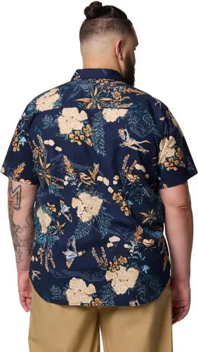 Vista 2 de Columbia - Camisa de manga corta para hombre Rapid Rivers con estampado, con cómodo elástico Colegial Navy Outback