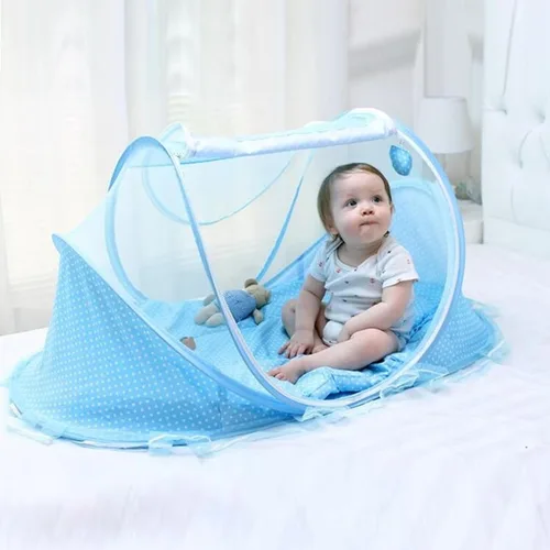Vista 8 de Tefola Mosquitera para bebé, red plegable para cuna, ropa de cama de bebé, portátil, cómodo, almacenamiento plegable para niños, suministros