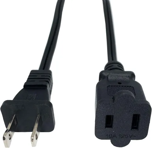 Vista 7 de Cable de extensión pequeño de 3 pies, corto de dos puntas, negro macho hembra 18 AWG cable de alimentación de CA polarizado para interiores, NEMA