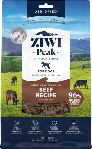 Vista 22 de ZIWI Peak - Alimento para perros secado al aire, carne de res, totalmente natural, alta proteína, sin granos, ingredientes limitados