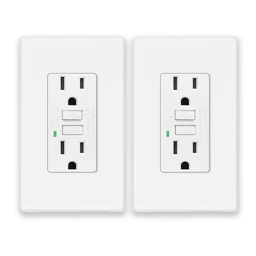 Vista 35 de Greencycle Toma GFCI de 15 amperios con puertos USB C y USB A, 1 unidad de toma eléctrica GFCI de prueba automática con USB, con indicador LED