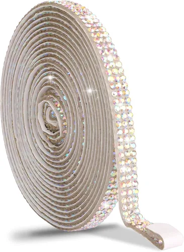 Vista 9 de Cinta de cristal autoadhesiva, calcomanías de diamantes de imitación para envoltura de regalos, manualidades, proyectos de decoración, bodas Negro
