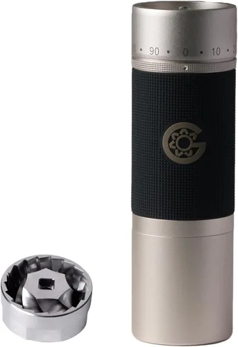 Vista 6 de Gris hierro: molinillo de café manual KINGrinder K7 con mango doblado