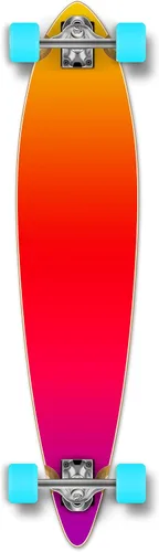 Vista 2 de Yocaher Patinetas completas Pintail Longboard con cinta de agarre premium, camión de aluminio, rodamientos ABEC-9, ruedas de patineta de 2.81