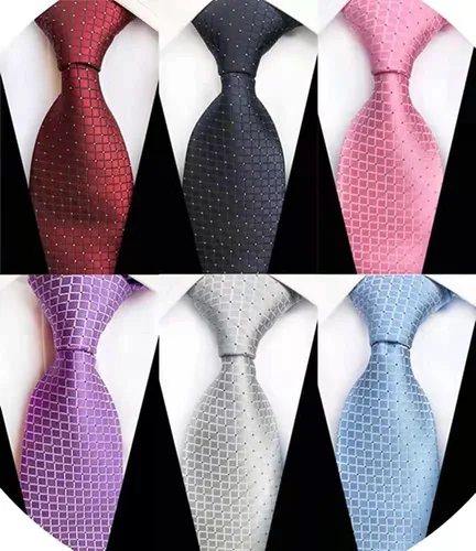 Vista 51 de WeiShang Lote de 6 corbatas clásicas de seda para hombre, corbatas tejidas jacquard