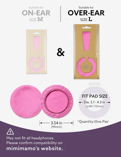 Vista 5 de Mimimamo Cubierta para auriculares súper elástica tamaño L (rosa)
