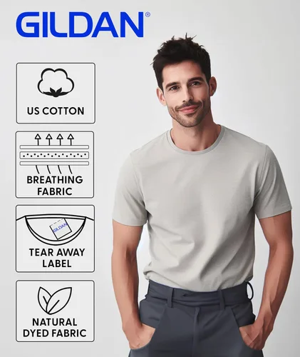 Vista 4 de Gildan Camisetas personalizadas Camiseta unisex de cuello redondo Personaliza tu imagen, texto y foto Hombre, Mujer Adulto