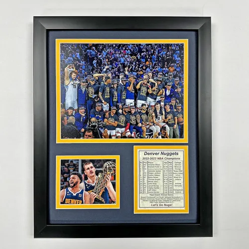 Vista 2 de Denver Nuggets Campeones de la NBA 2022-2023 Collage de fotos enmarcadas 2 tamaños y estilos (Mosaico, 18 x 22 pulgadas)
