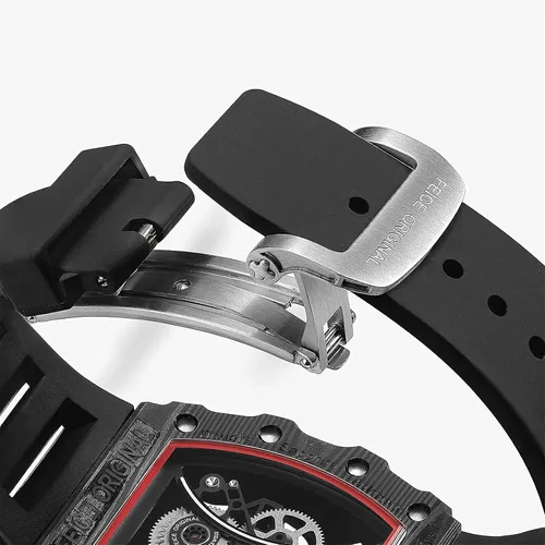Vista 7 de FEICE FM602 - Reloj de pulsera automático para hombre, cristal de zafiro, movimiento japonés, esqueleto, automático, reloj mecánico automático
