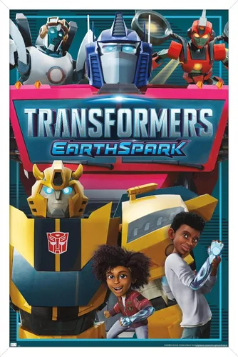 Vista 13 de Trends International Transformers: Earthspark - Póster de pared de grupo, 14.725 x 22.375 pulgadas, versión enmarcada de madera de granero