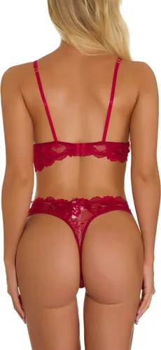 Vista 5 de Zhenaly Lencería sexy para mujer correa bralette sujetador y panty conjunto de 2 piezas ropa de dormir