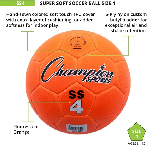 Vista 4 de Champion Sports Balón de fútbol súper suave tamaño 4