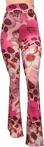 Vista 146 de ShopMyTrend - Pantalones de yoga largos con piernas anchas y acampanadas estilo palazzo, con cintura alta, para mujer