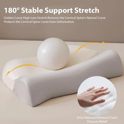 Vista 6 de Almohada ergonómica para el dolor de cuello, cuello ortopédico del contorno y almohadas cervicales, almohada cervical de la ayuda para todas