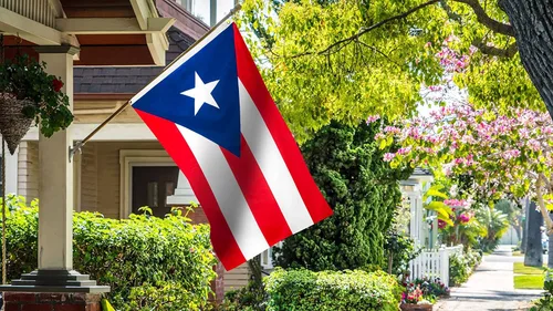 Vista 3 de DANF Bandera de Puerto Rico 3x5 Pies Poliéster Banderas Nacionales Puertorriqueñas Poliéster con Ojales de Latón 3 X 5 Pies