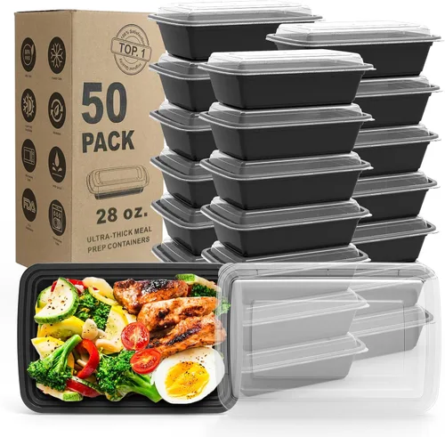 Vista 11 de Recipientes de preparación de comidas, paquete de 50 tazones redondos