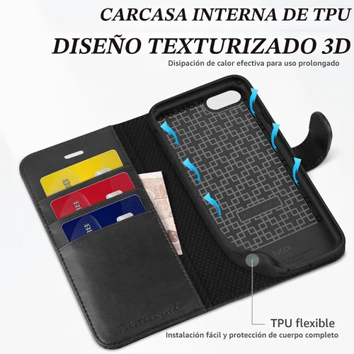 Vista 5 de TUCCH - Funda tipo cartera compatible con iPhone 8