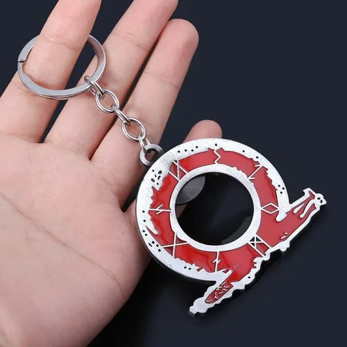 Vista 2 de SONGCHANGJEWELRY Game God Of War Ragnarok Keychains - Kratos Blades of Chaos Cosplay Metal Keychain - Gifts Men Teens Fan