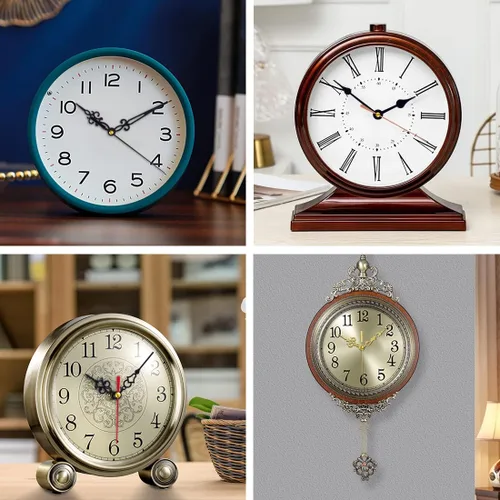 Vista 6 de EMOON Kit de repuesto de mecanismo de reloj de 15 piezas con 16 manecillas, kit de motor de reloj de barrido silencioso, funciona