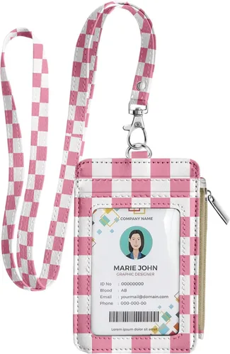 Vista 17 de Bolimoss Porta credenciales y chaleco con tarjetero 2 en 1, soportes para tarjetas de crédito con cordón de cuello desmontable, cartera de cuero