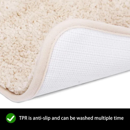 Vista 4 de TEBIEKOY Alfombras de baño peludas, súper absorbentes, antideslizantes, suaves, de felpa gruesa, lavables a máquina, alfombras de baño para baño