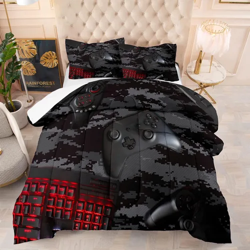 Vista 13 de TAILOR SHOP - Juego de edredón con bandera americana para niños y adolescentes, juego de ropa de cama con patrón de bandera americana, tamaño queen