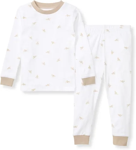 Vista 33 de Burt's Bees Baby Pijama de algodón orgánico para niños, conjunto de pijama Paquete de 1 temporada de Apple