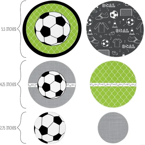 Vista 2 de Big Dot of Happiness Goaaal – Fútbol – Baby Shower o fiesta de cumpleaños – Confeti gigante – Decoraciones de fiesta – Confeti grande 27