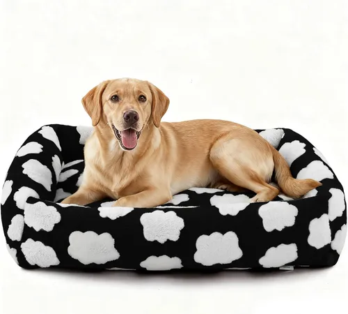 Vista 34 de JOEJOY Cama para Perro de Tamaño Mediano, Cama para Mascotas Ortopédica Lavable de Forro Polar de Pana Suave Premium con Funda de Cremallera