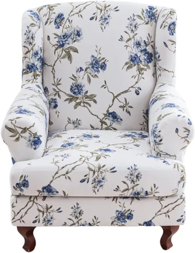 Vista 117 de Eco-Ancheng Funda para silla Wingback, 2 piezas, respaldo de ala, fundas de elastano para sillón con respaldo de ala, fundas para sillón con parte