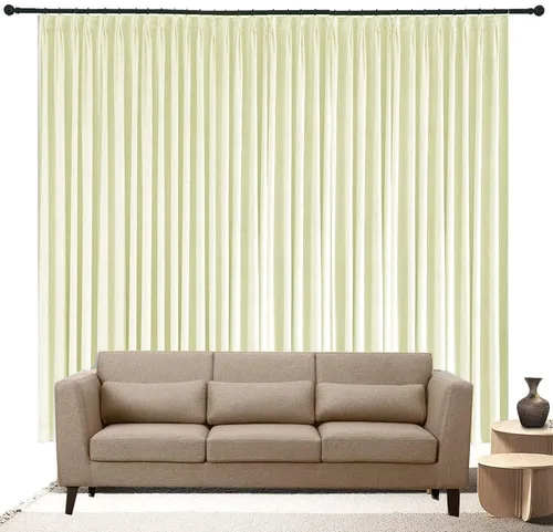 Vista 33 de Bhoomi Collection Cortinas opacas extralargas plisadas con doble pellizco, cortinas para ventana de pasillo de 2 pisos, cortinas atractivas