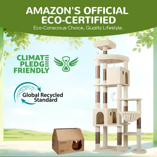 Vista 6 de Globlazer Árbol Gigante para Gatos, Árbol para Gatos de 83 Pulgadas para Gatos Grandes Adultos de Interior, Torre XXL para Gatos con 9 Postes