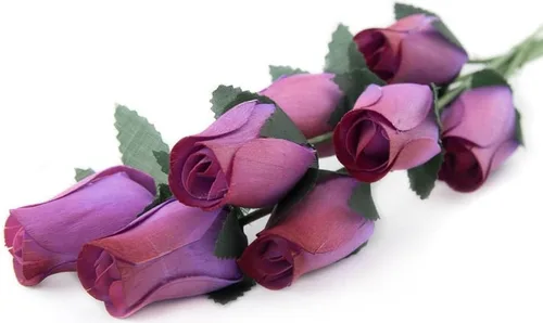 Vista 87 de 6 rosas de madera negras medio abiertas para manualidades, ramos personalizados y otros proyectos. 16 colores para elegir. Negro