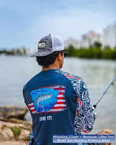 Vista 5 de Gorra de pesca ajustable de malla con cierre de presión + múltiples parches