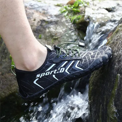 Vista 5 de UBFEN Zapatos acuáticos para natación, para hombre y mujer, para deportes de playa, secado rápido, descalzos para navegación, pesca, buceo, surf