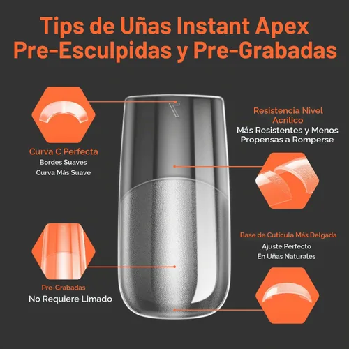 Vista 2 de modelones Pro Luxe - Puntas instantáneas de uñas postizas en gel de extensión cuadrada mediana