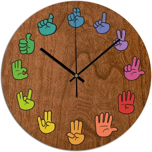 Vista 10 de Reloj de pared bohemio arcoíris rústico de PVC arcoíris de 12 x 12 pulgadas, decoración de cocina, regalos de dormitorio, funciona con pilas, reloj