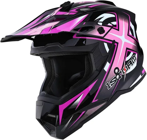 Vista 10 de 1Storm - Casco de motocross para adultos, BMX, MX, ATV, Dirt Bike, motocicleta cuádruple de cuatro ruedas, estilo de carreras, HF801 Sonic Blue