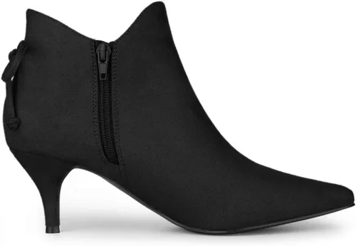 Vista 7 de Allegra K Botines de tacón de gatito con punta puntiaguda para mujer