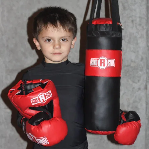 Vista 2 de Ringside Set de boxeo para niños (2 a 5 años), surtido con saco de boxeo, guantes y casco protector para boxeo, MMA, muay thai y kickboxing Negro