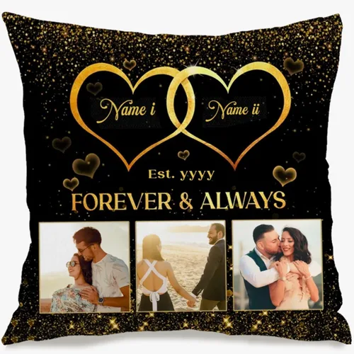 Vista 16 de Custom Couples Pillow Case with one Romantic Photo and Personalized Message enriching Your Room décor and expressing Love Through a Meaningful Gift