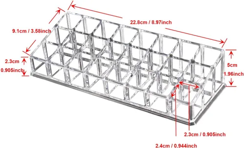 Vista 5 de Clear PS Lipstick Organizador para cosméticos maquillaje titular cristal 24 secciones B