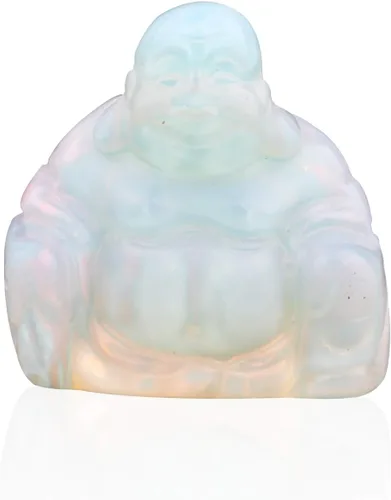 Vista 8 de Figuras de aventurina verde de 1.496 in de cristal curativo tallado riendo feliz Buda Feng Shui riqueza y buena suerte