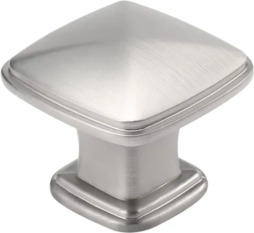 Vista 9 de homdiy Paquete de 5 pomos de gabinete de cocina de níquel cepillado para cajones, herrajes cuadrados sólidos plateados para gabinetes de tocador