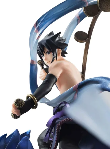 Vista 5 de MegaHouse Naruto Shippuden Sasuke Uchiha Raijin GEM Series Remix Figura de estatua