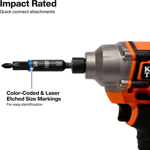 Vista 4 de Klein Tools 32500HD KNECT - Destornillador multibroca/destornillador de tuerca, herramienta de impacto 11 en 1 con puntas Phillips, ranuradas
