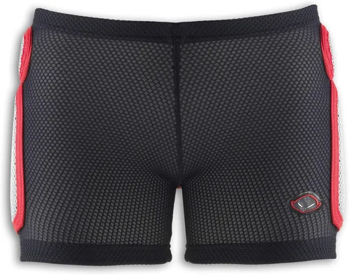 Vista 3 de UFO Plast Made in Italy - Pantalones cortos acolchados de plástico para snowboard, esquí, patinaje Negro con rojo Modelo: Sk09125
