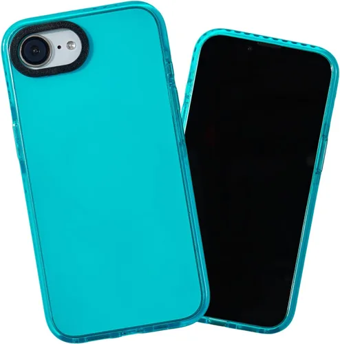 Vista 37 de SteepLab Funda de barrera para iPhone 13, protección de 360 grados que absorbe impactos con bisel elevado y colores llamativos (cielo azul brillante)