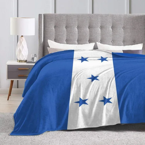 Vista 4 de Manta de Honduras, regalos de Honduras para hombres patrióticos, para hombres y mujeres, manta suave de franela de franela mullida para interiores